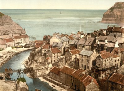 Staithes Dorf bei Whitby, Yorkshire, ca. 1890 - 1900 von English Photographer